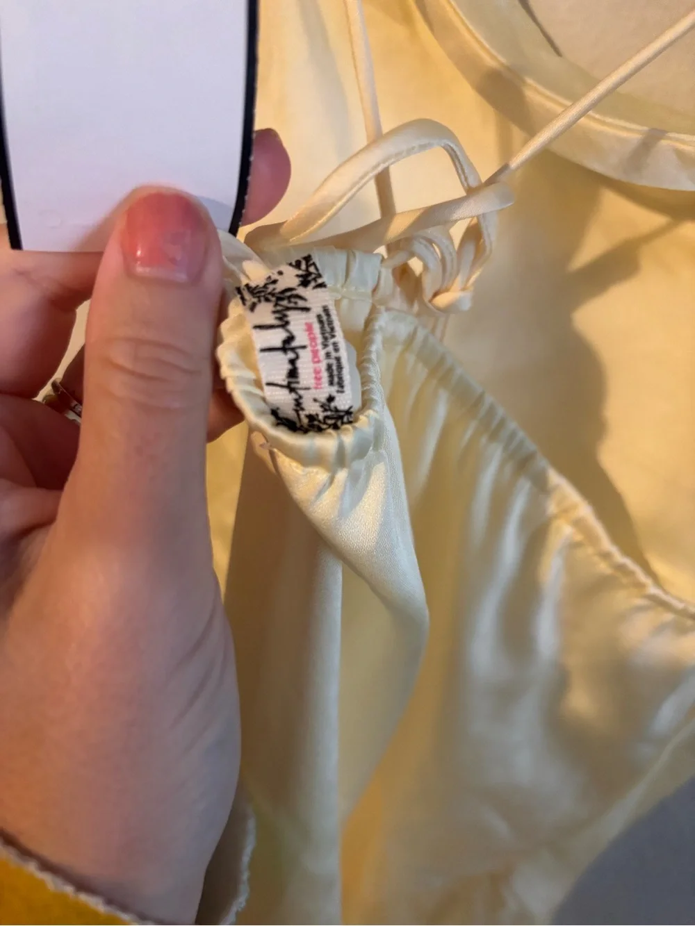 Free People‎ Satin Slip Dress in Soft Lemon